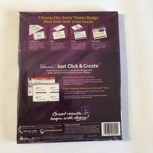 Avery 5390 Insert Badge Refill, Fits 2-1/4-Inch x3-1/2-Inch, 8/Sht, 400 per box - Picture 6 of 7